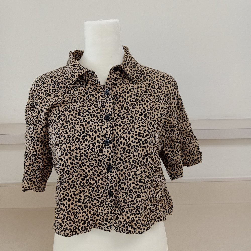 Lepard  print short sleeved shirt